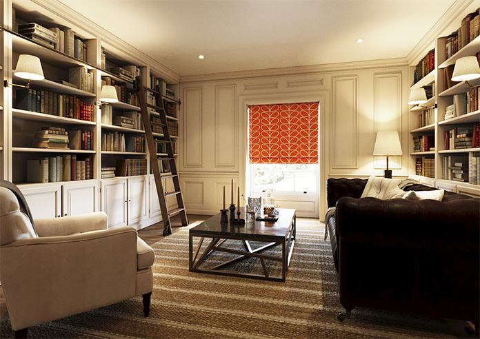 Orla Kiely Jumbo Linear Stem, Persimmon - Twist&Fit Roman Blind - Image 7